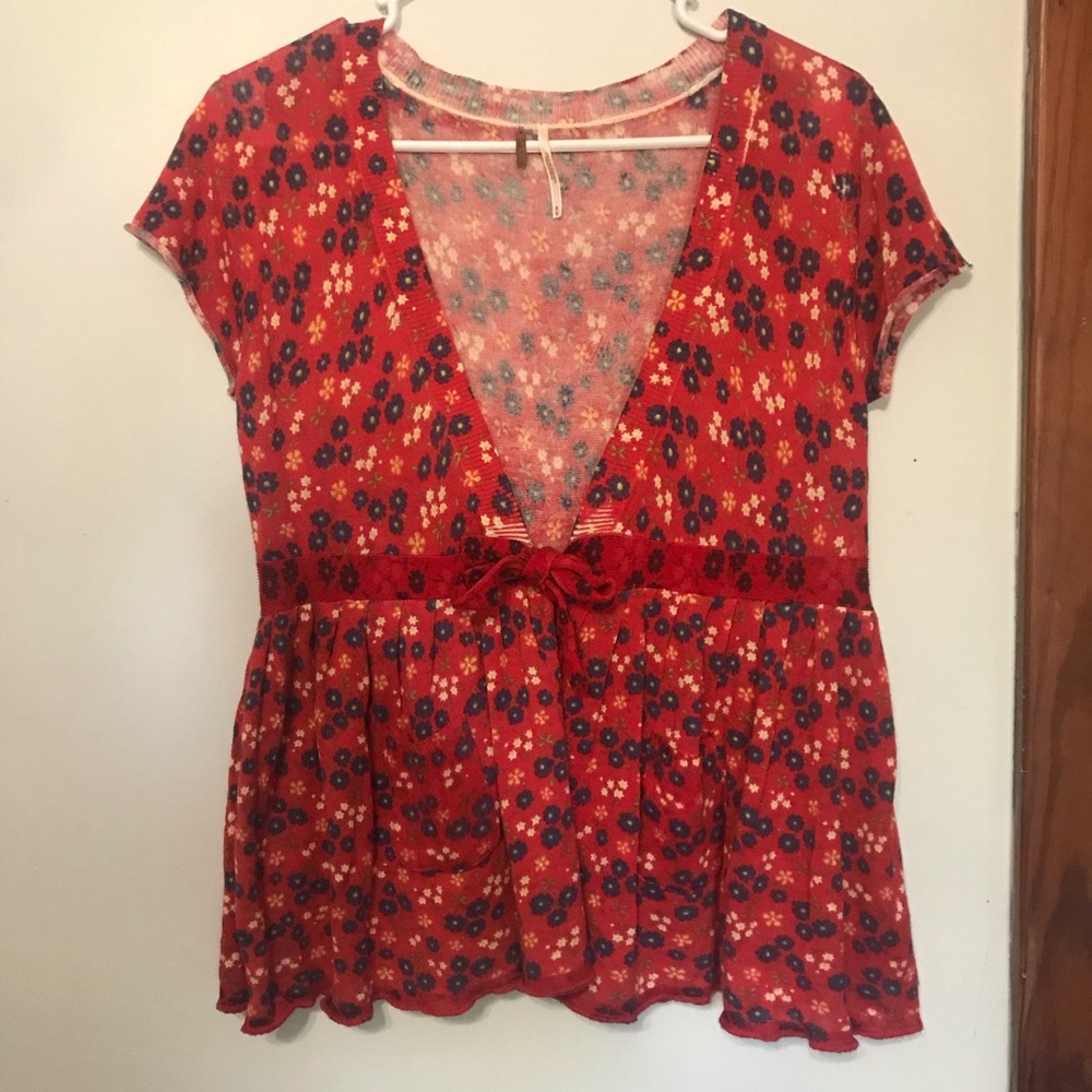 Free People Front Tie Shirt